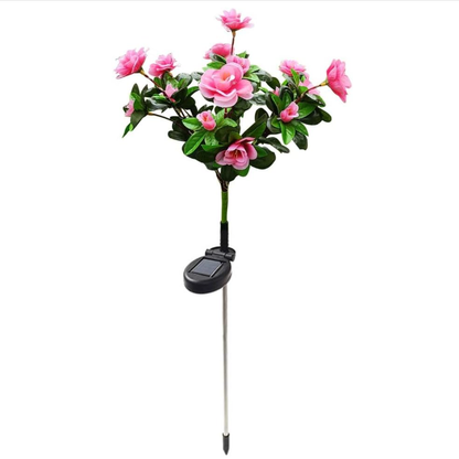 LED Solar Power Artificial Rhododendron Simsii Flowers Landscape Light Night Lamp