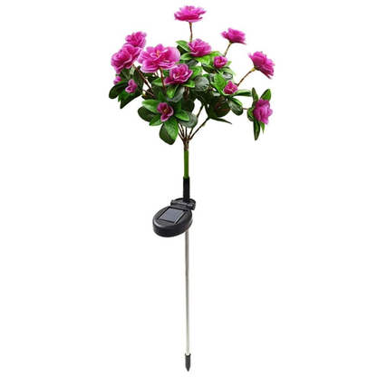 LED Solar Power Artificial Rhododendron Simsii Flowers Landscape Light Night Lamp