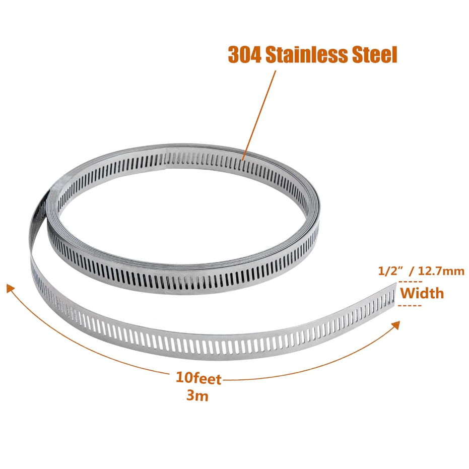 Adjustable 304 Stainless Steel Duct Clamps Hose Clamp Pipe Clamp
