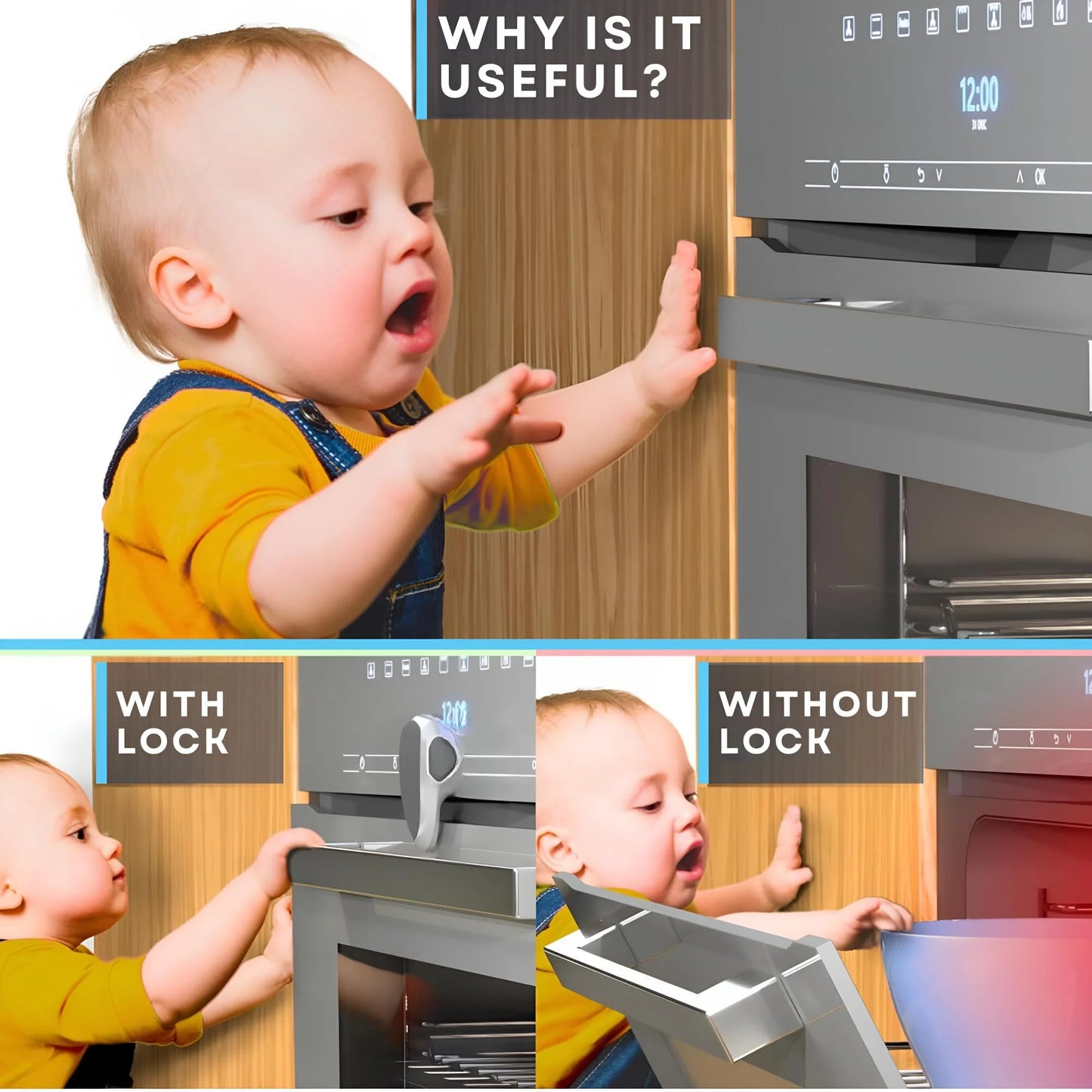 Baby Safety Oven Door Lock for Kitchen Safety