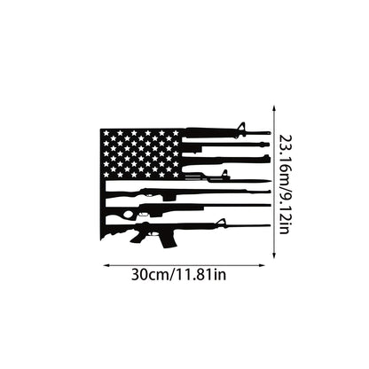 American Flag Metal Sign, Personalized Firearms Striped American Flag Metal Wall Art