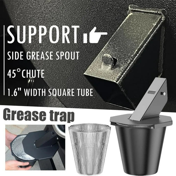 Upgraded Grease Bucket with Lid & 2PCS Liners, Grease Catcher for Smoker Drip Bucket