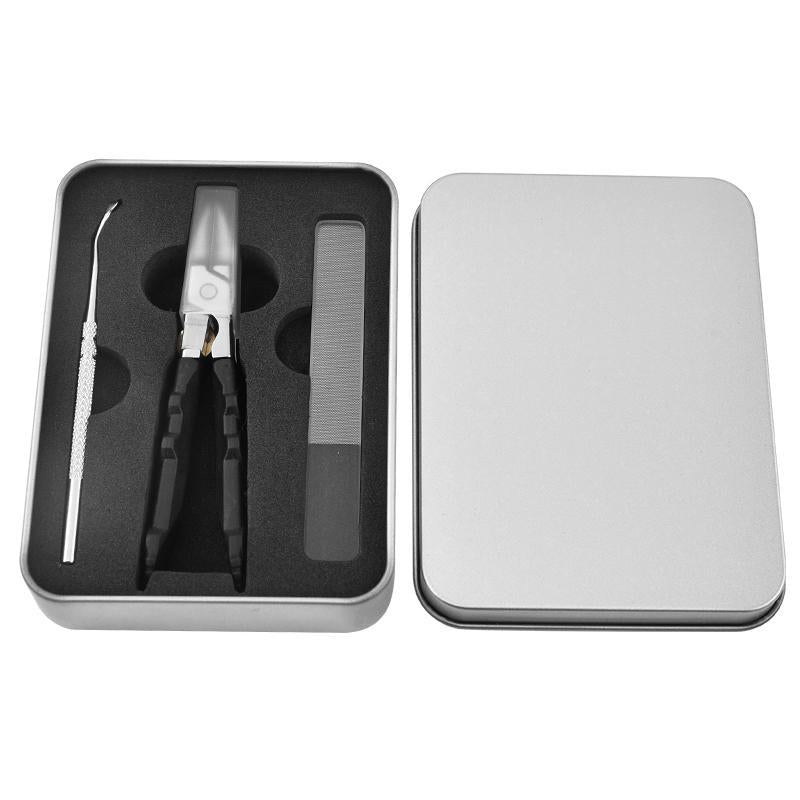 Black Anti-Slip Grip Gear Lock Nail Clipper Set