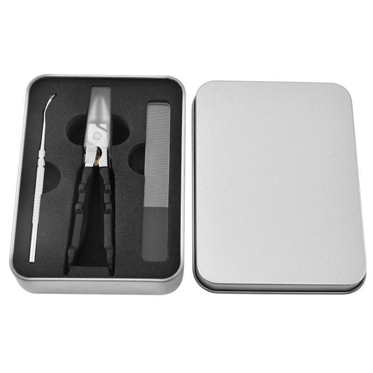 Black Anti-Slip Grip Gear Lock Nail Clipper Set