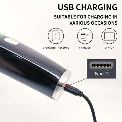 Vacuum Mustache Trimmer for Less Mess - Rechargeable Electric Beard Cutting Kit
