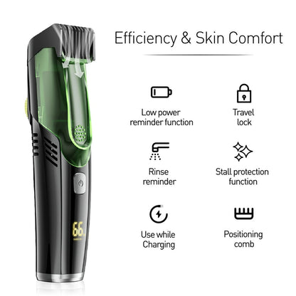 Vacuum Mustache Trimmer for Less Mess - Rechargeable Electric Beard Cutting Kit